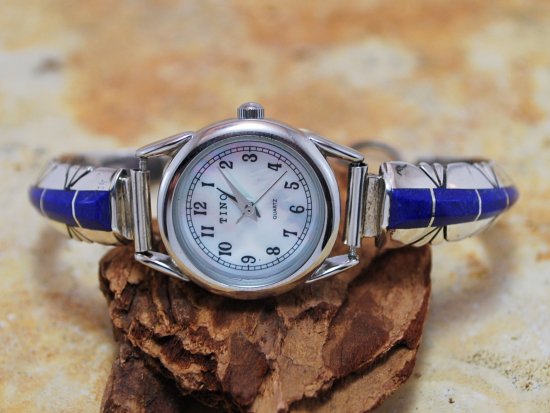 Chester Benally（チェスター・ベナリー）ラピスラズリ インレイ 腕時計 -  インディアンジュエリーやシルバーアクセサリー、革製品などを販売するお店です。