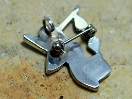 ズニ族 インレイ ハミングバードペンダント（ブローチピン付