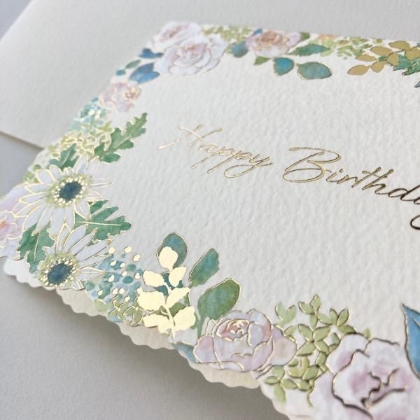 包む オンラインショップ 誕生日カード フラワーホワイト