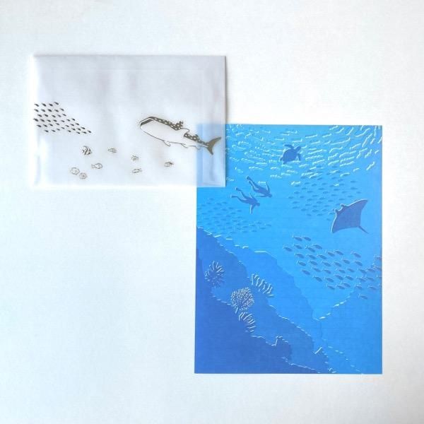 包む オンラインショップ レターセット 海と魚たち 包む オンラインショップ レターセット 海と魚たち