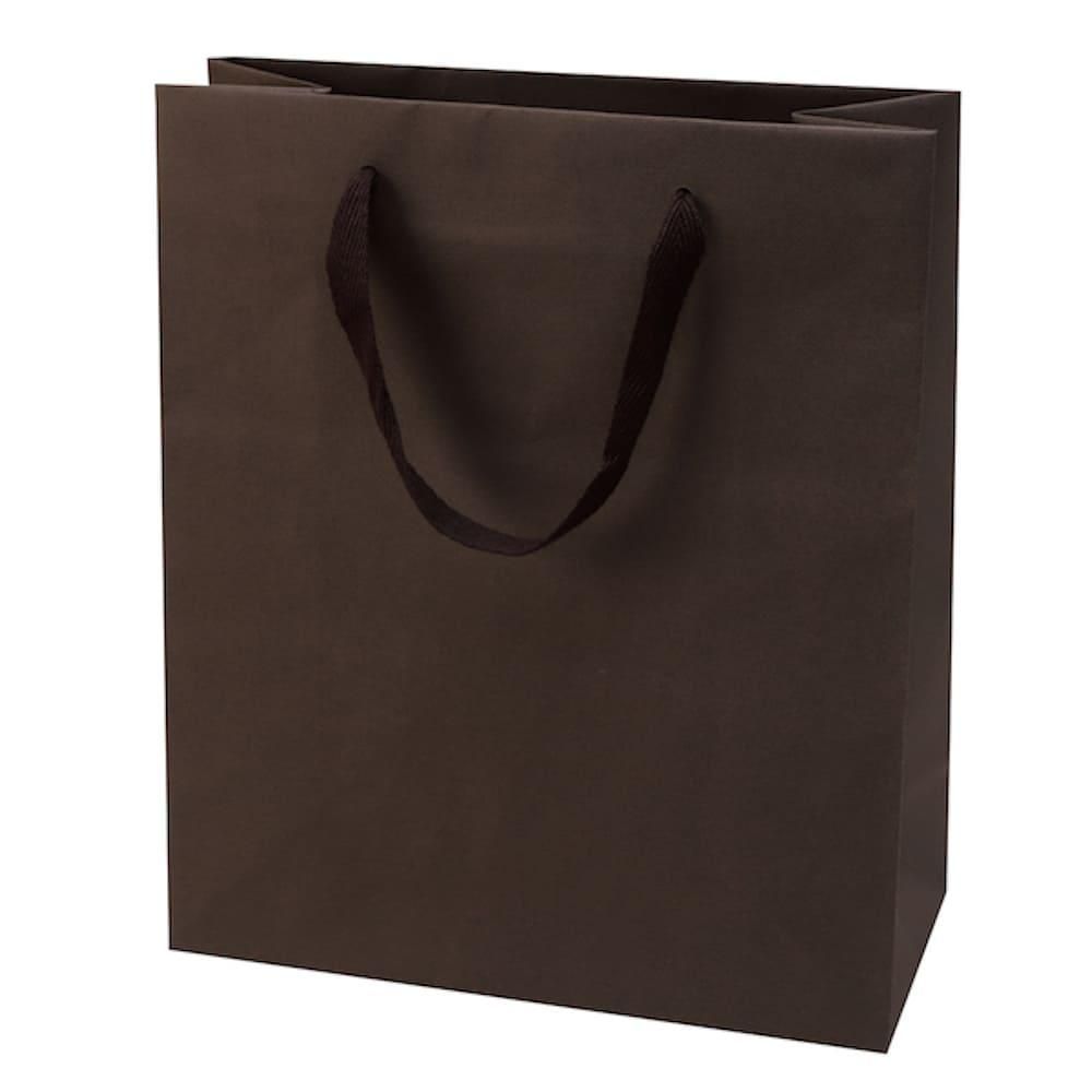 グレンエンボスバッグ ブラウン 縦長 | 柔らかな紙の手提げバッグ