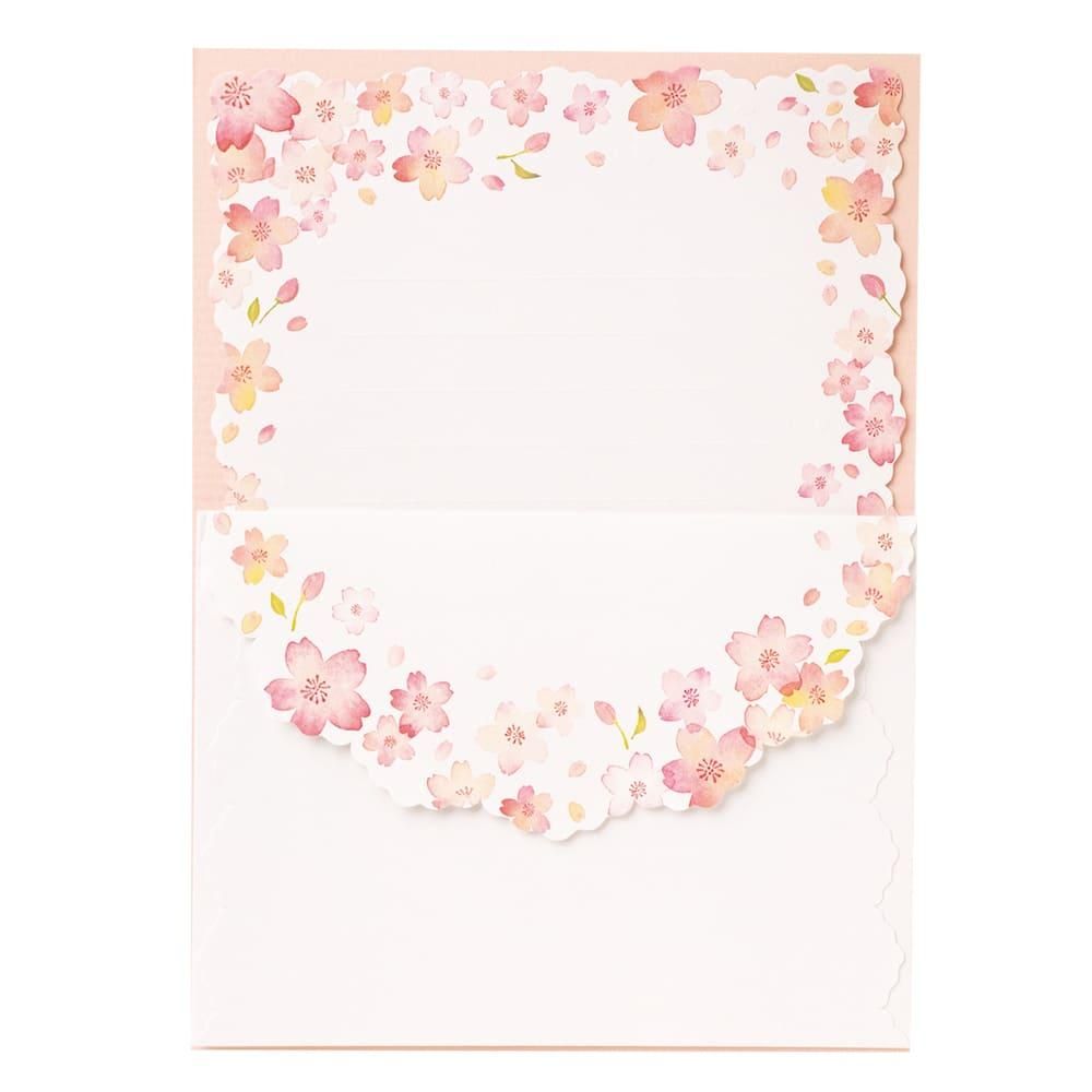 包む オンラインショップ ミニレターセット 桜