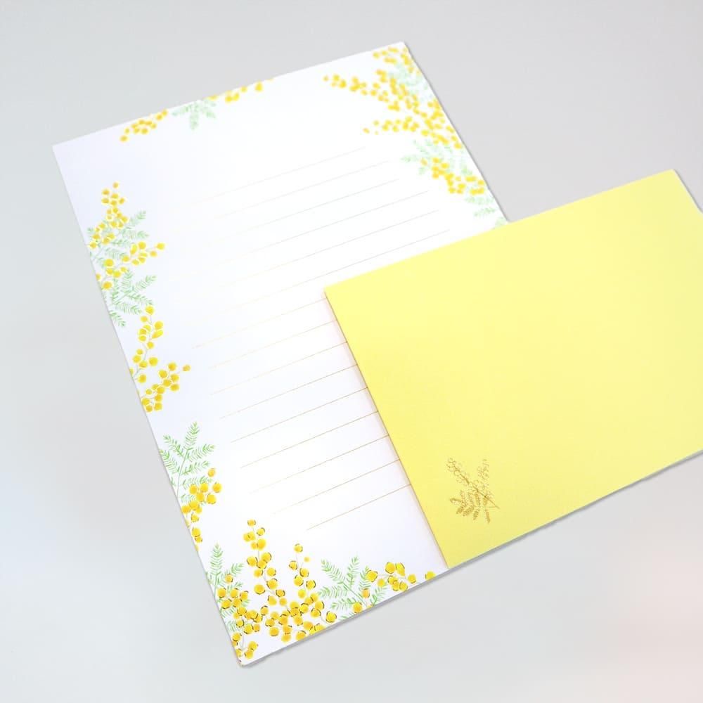 包む オンラインショップ レターセット ピュアミモザ