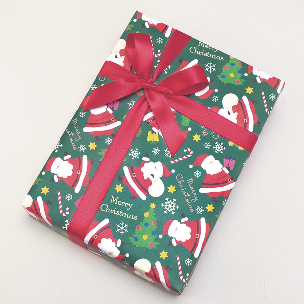 クリスマス】包装紙 メリーサンタ 赤 緑 2枚入 | クリスマスプレゼント