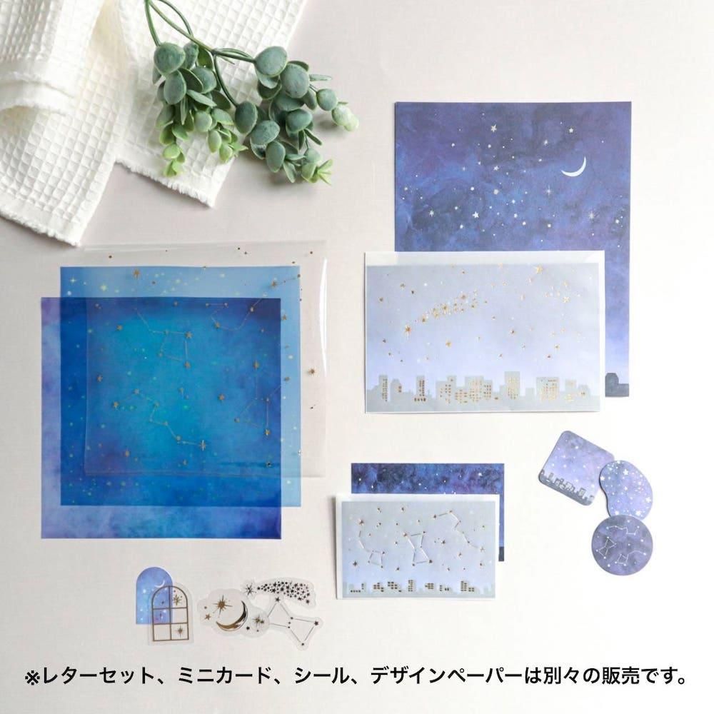 OKINI ミニカードセット 40枚入 透ける 夜空 星 夜景 箔押し ト OKINI ミニカードセット 40枚入 透ける 夜空 星 夜景 箔押し ト