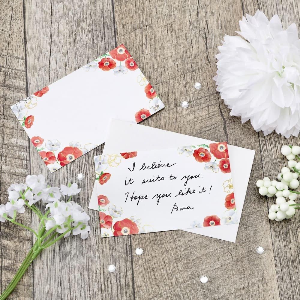 メッセージカード | アネモネ ミニカード 箔押し - 包む