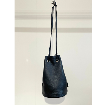 blancle SHRINK LEATHER TUBE DRAWSTRING BAG