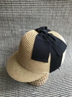 STRAW RIBBON CAP