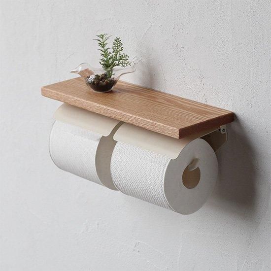 Sala 棚付 トイレットペーパーホルダー ダブル 日本製 インターワークス