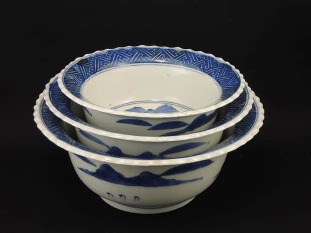 Τջȭ / Imari Blue & White Bowls L/M/S  set of 3