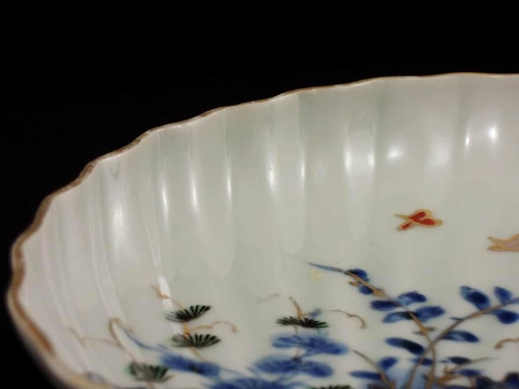 伊万里色絵５角皿 5枚 古伊万里 色絵 花鳥図 青海波 五寸皿 五枚 – n3curio