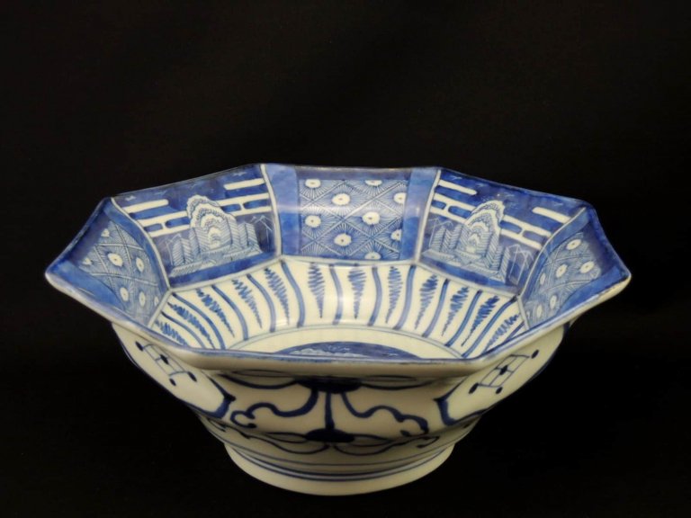 ΤȬȭ / Imari Blue & White Large Octagonal Bowl
