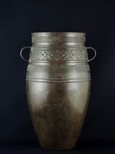 斑紫銅　花瓶 / 'Hanshido'  Bronze Flower Vase