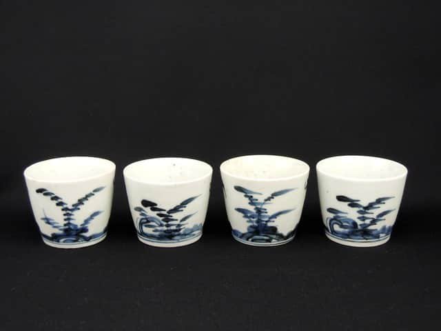 伊万里染付蕎麦猪口　四客組 / Imari Blue & White Soba Cups  set of 4