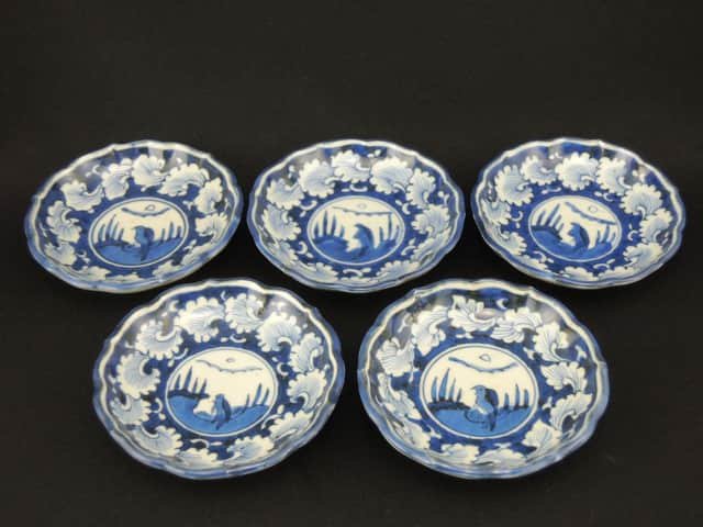 伊万里染付小皿　五枚組 / Imari Small Blue & White Plates  set of 5
