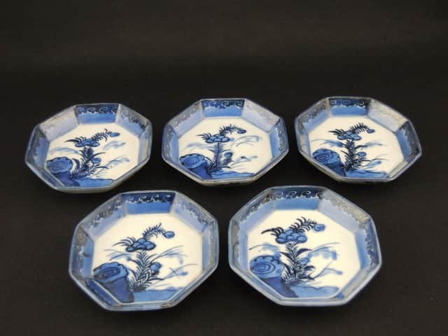 伊万里染付八角小皿　五枚組 / Imari Small Octagonal Blue & White Plates  set of 5
