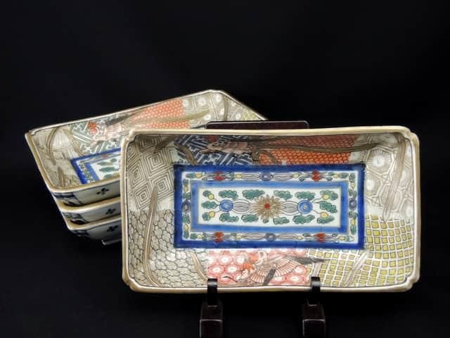 Τ˱ʸĹ / Imari Polychrome Rectangular Plates with the picture of Pheonixes  set of 4