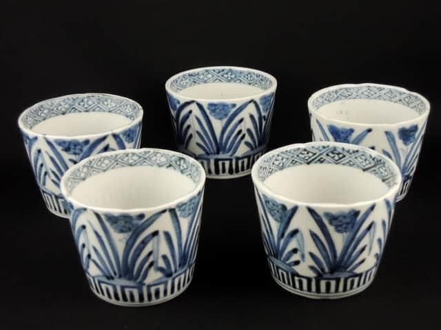 伊万里染付水仙文蕎麦猪口 五客組 / Imari Blue & White Soba