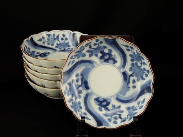 ΤǱðʸʤޤϻ / Imari Blue & White 'Namasu' Bowls with the picture of Peonies  set of 