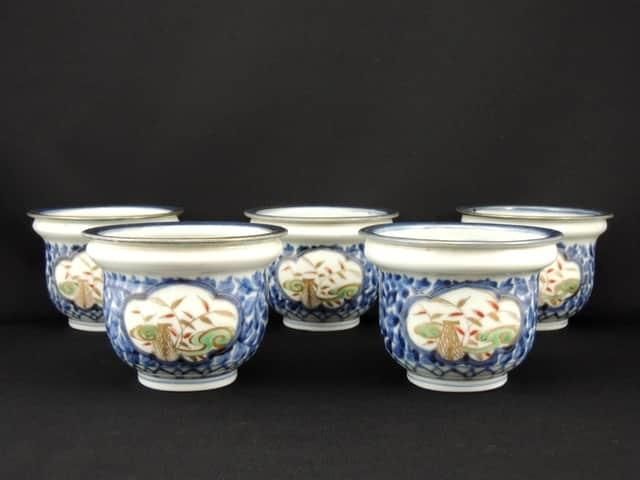 Τð볨ʸ / Imari Polychrome 'Mukoduke' Cups  set of 5