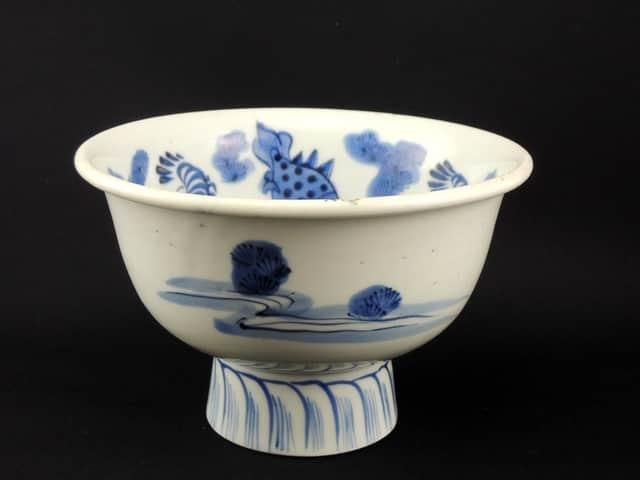 Τ / Imari Blue & White 'Haisen' Sake Cup Washing Bowl