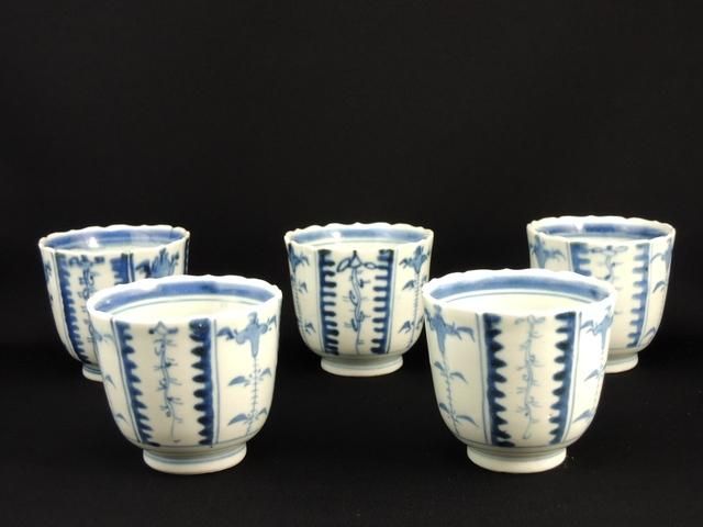 Τʸա޵ / Imari Blue & White 'Mukoduke' Cups   set of 5