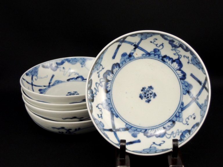 Τƺʸʤޤ / Imari Blue & White 'Namasu' Bowls  set of 5