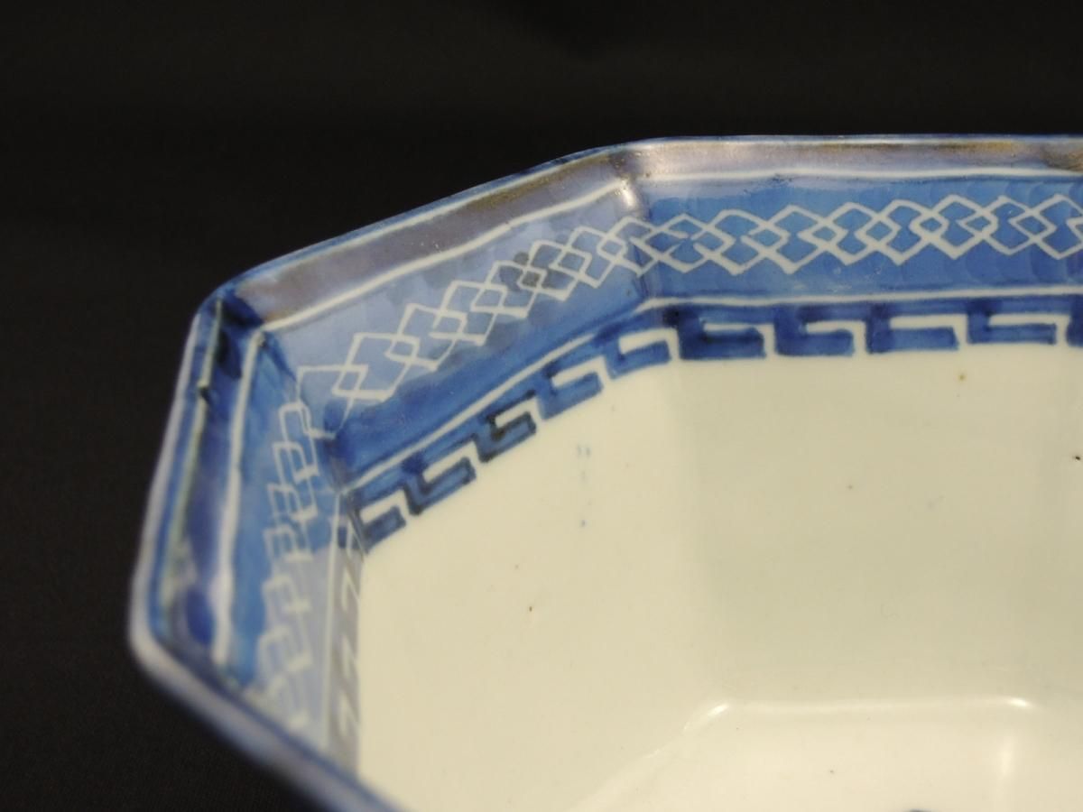 伊万里 大鉢 牡丹柄 伊万里 染付 牡丹梅に鶯 二重高台大鉢 - 生活骨董と古布の