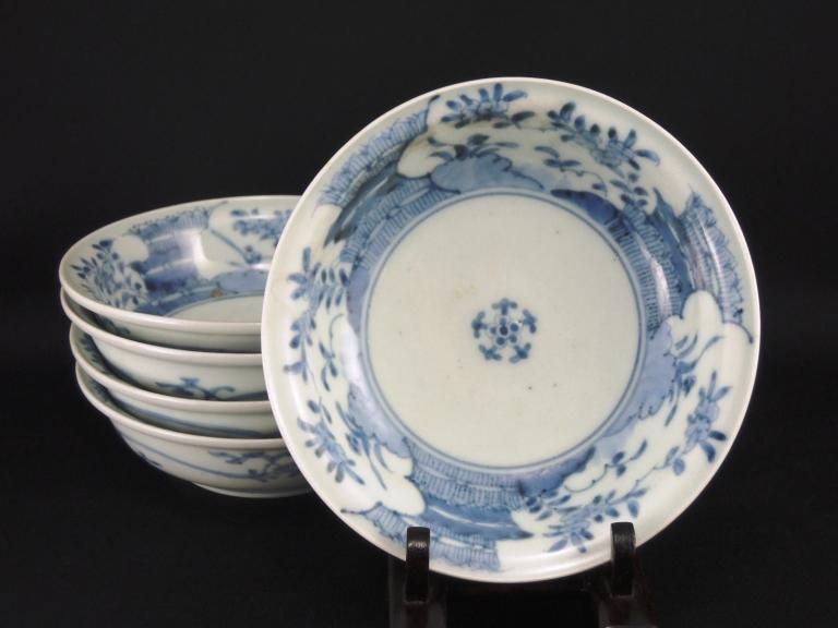 Τռǳʸʤޤ / Imari Blue & White 'Namasu' Bowls  set of 5