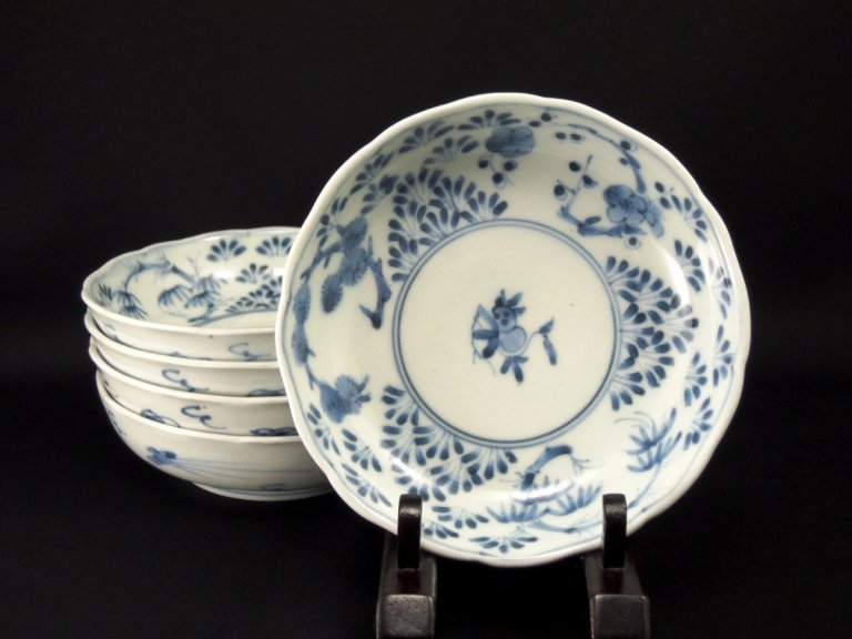 Τվʸʤޤ / Imari Blue & White 'Namasu' Bowls set of 5