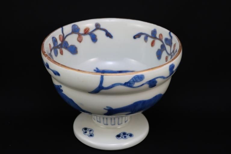 Τʸ / Imari Polychrome 'Haisen' Sake cup Washing Bowl with the picture of Horses