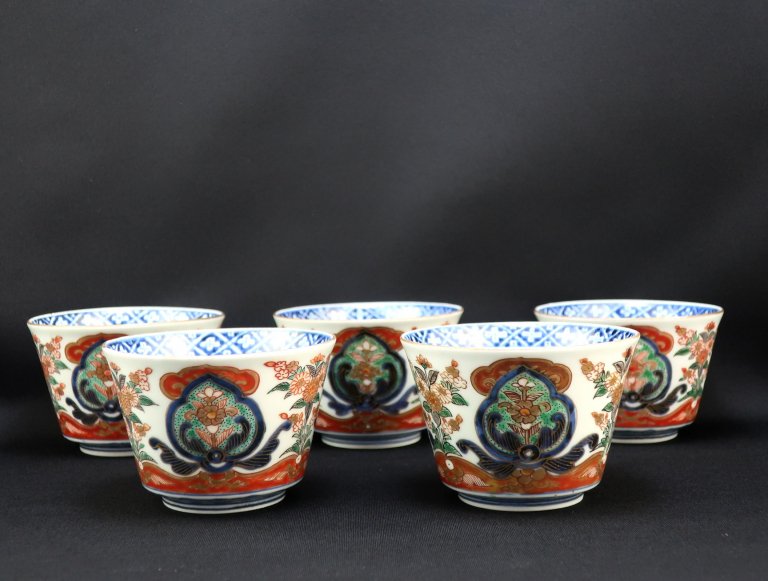 Τա޵ / Imari Polychrome 'Mukoduke' Cups  set of 5