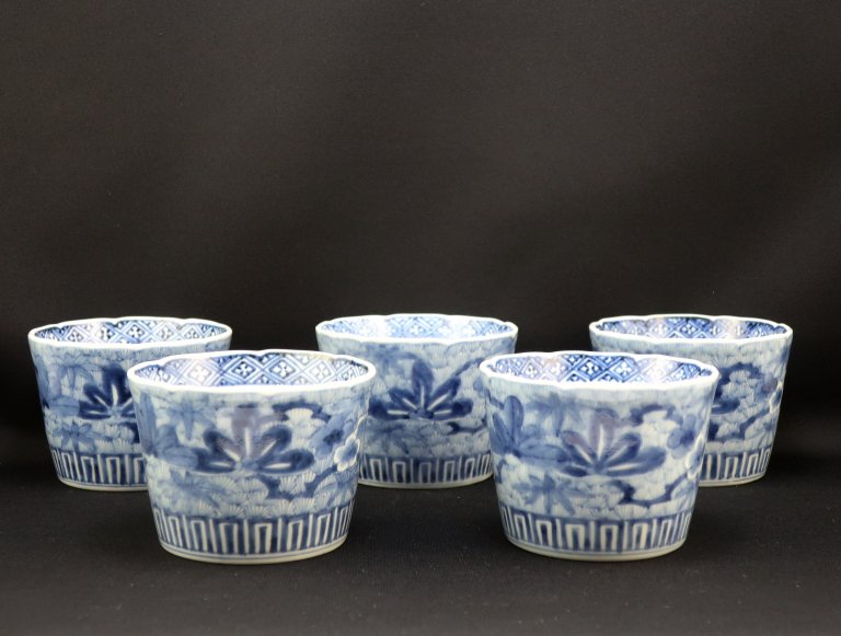 Τվʸ綾޵ / Imari Large Blue & White Soba Cups  set of 5