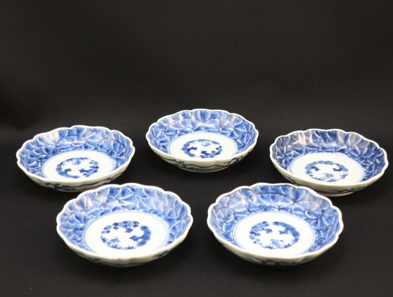 Τղðʸ / Imari Small Blue & White Plates  set of 5
