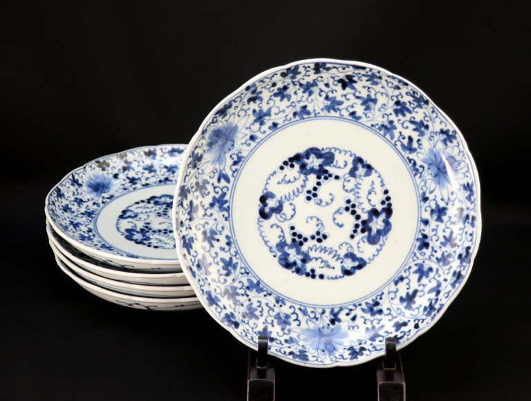 Τƺʸ / Imari Blue & White Plates  set of 5 