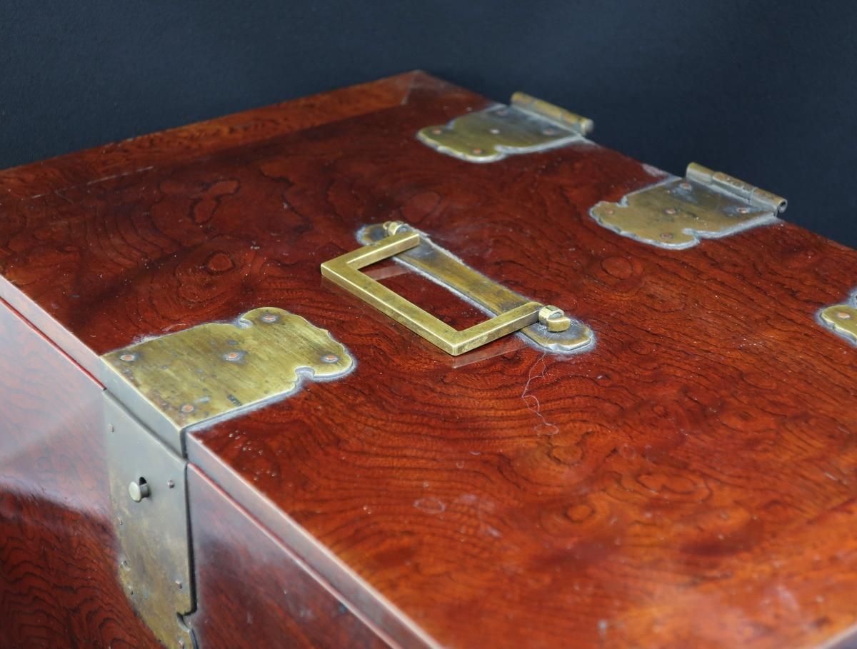 硯箱　時代箱　欅　欅製　アンティーク硯箱　蔵出し　１客 欅硯箱 / Keyaki Inkstone Box - OKURA ORIENTAL ART / 大蔵