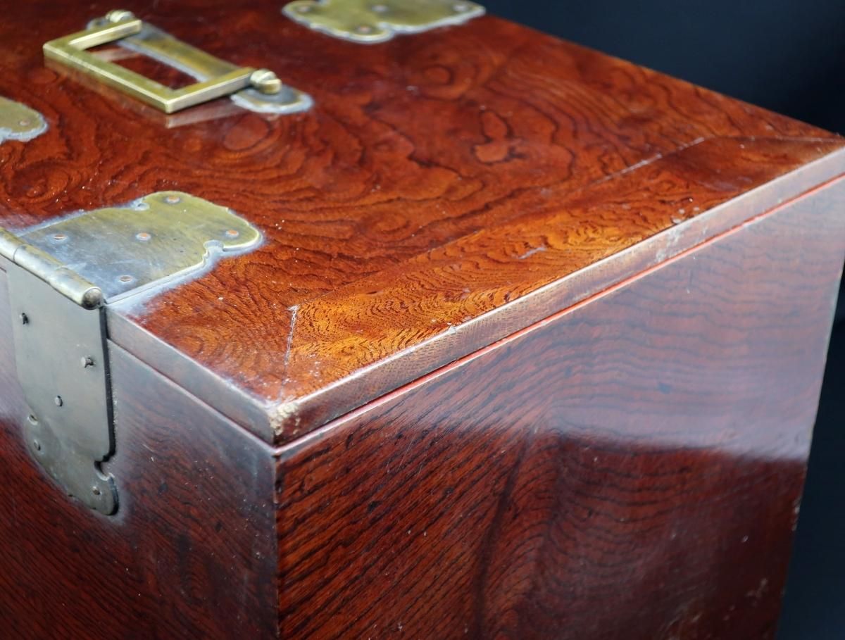 硯箱　時代箱　欅　欅製　アンティーク硯箱　蔵出し　１客 欅硯箱 / Keyaki Inkstone Box - OKURA ORIENTAL ART / 大蔵