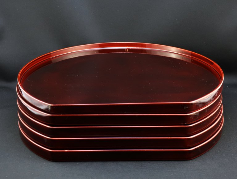 ȽշȾ / Red 'Shunkei' lacquered Trays  set of 5