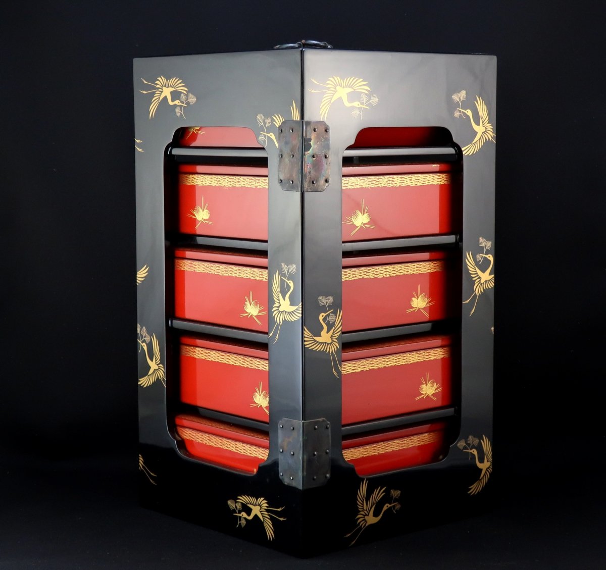 輪島塗沈金蒔絵弁当箱 / Wajima Laquered 'Bento' Set - OKURA