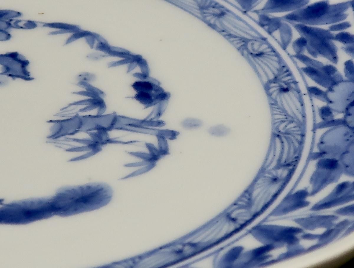 伊万里染付牡丹唐草文七寸皿 五枚組 / Imari Blue & White Plates with