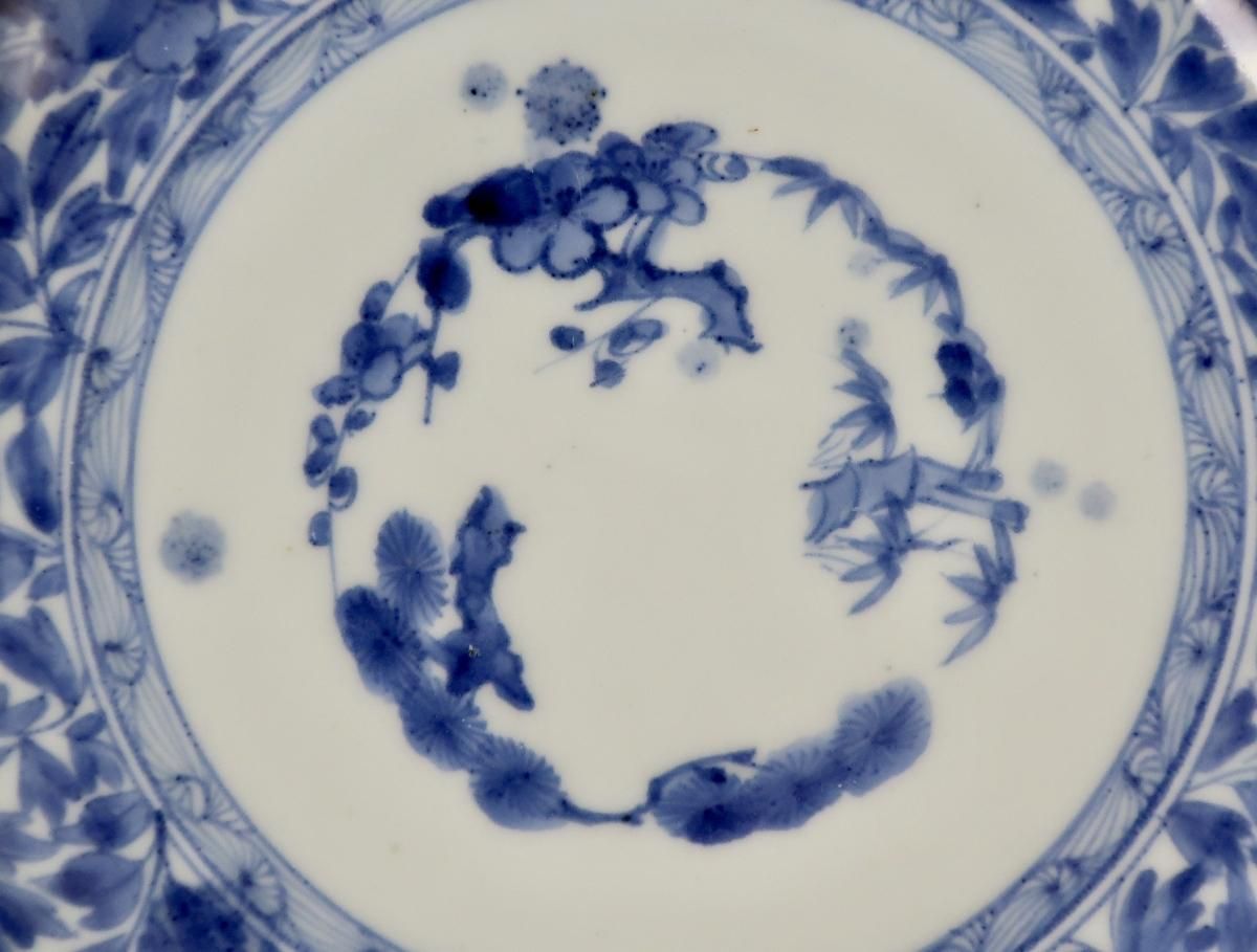 伊万里染付牡丹唐草文七寸皿 五枚組 / Imari Blue & White Plates with