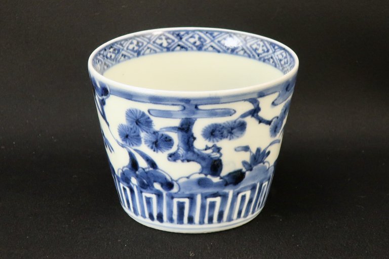 伊万里染付松竹梅文大蕎麦猪口 / Imari Large Blue & White soba Cup with the picture of Pine, Bamboo, Plum flowers