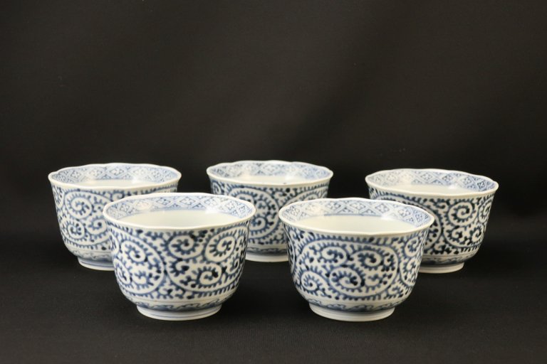 Τʸա޵ / Imari Blue & White 'Mukoduke' Cups  set of 5