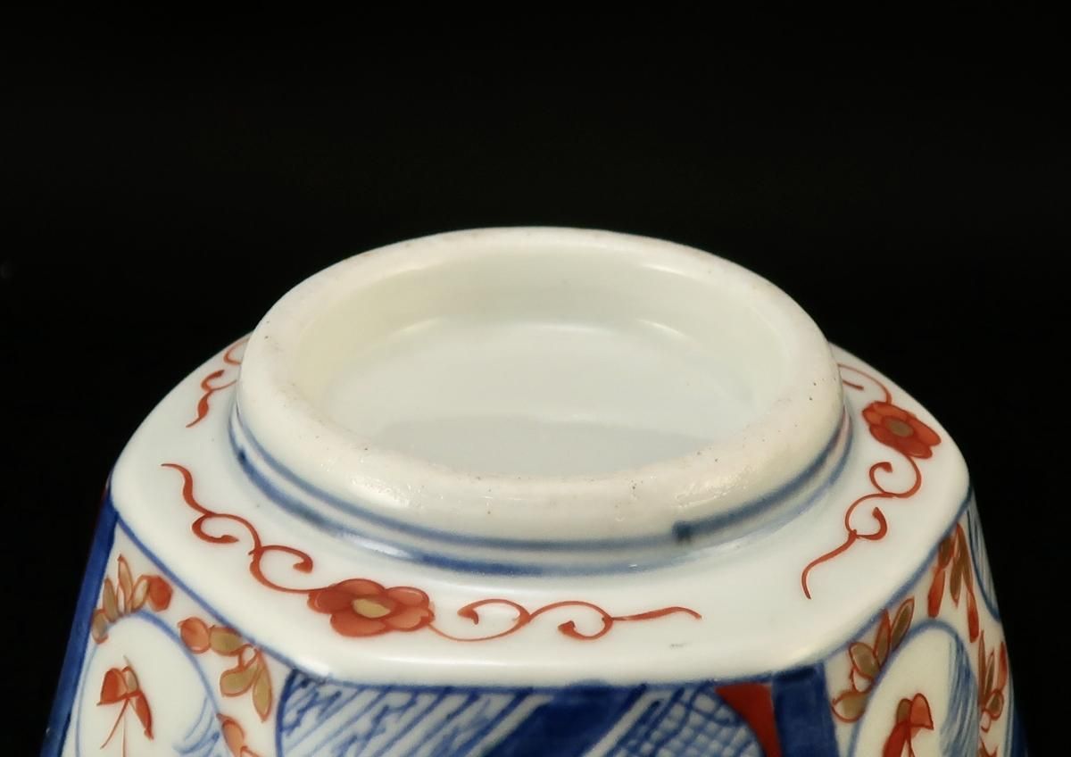 伊万里色絵蝶丸文六角向付 五客組 / Imari Polychrome Hexagonal