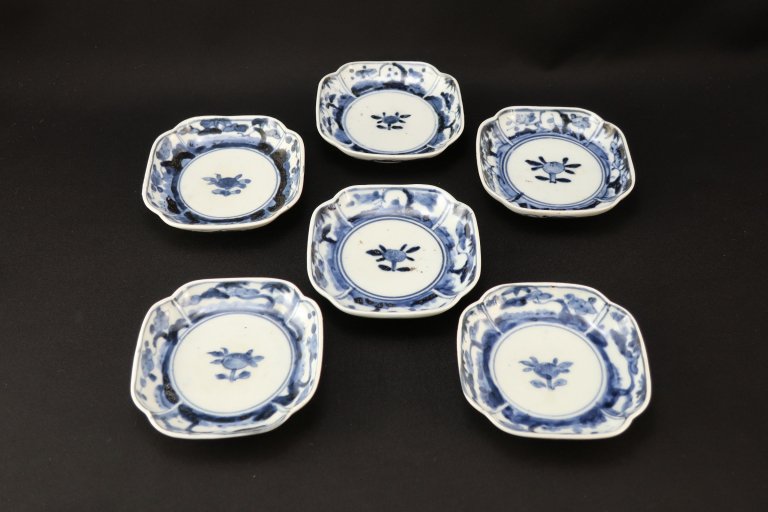 ΤվʸѾ ϻ / Imari Small Square Blue & White Plates  set of 6