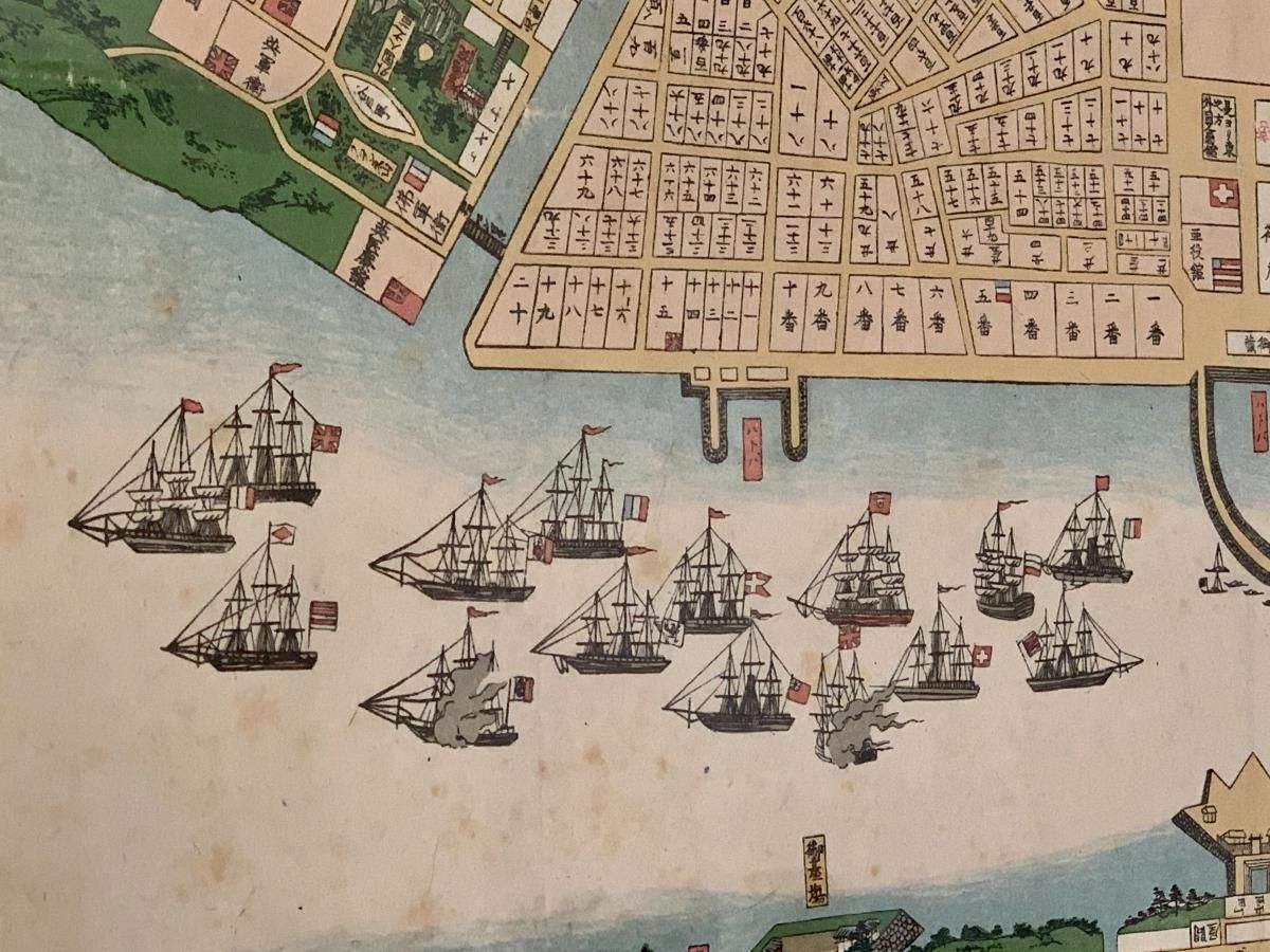 横浜古地図（慶応4年/1868年） / Old Map of Yokohama (printed
