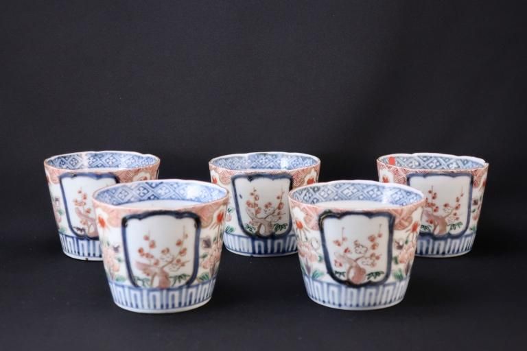 Τ߲ðʸ޵ / Imari Pooychrome 'Soba' Cups  set of 5