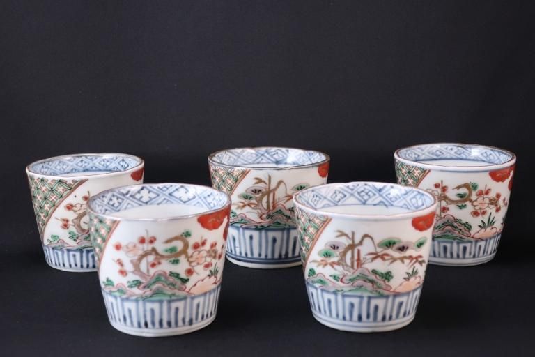 Τʸ޵ / Imari Polychrome 'Soba' cups  set of 5