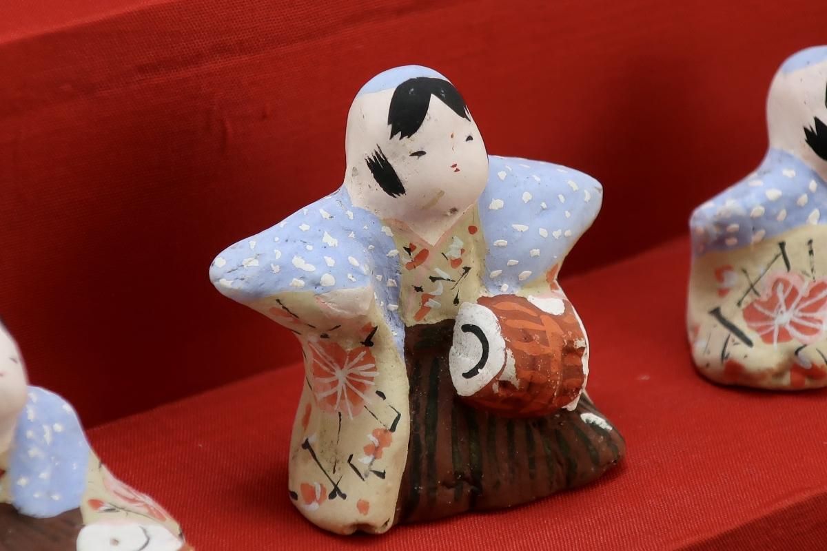 古い土人形　大きめのお雛様　郷土玩具 古い土人形 大きめのお雛様 郷土玩具