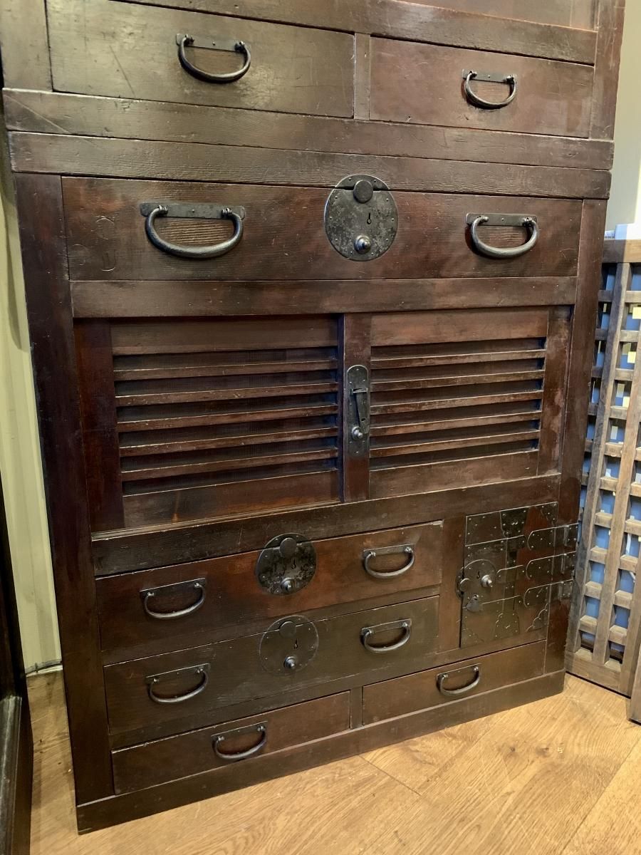 アンティーク♦️高級和箪笥♦️レトロ 嫁入り道具オーダー品♦️大正浪漫♦️送料込 総桐刀箪笥コンソール / Sword chest Console - OKURA ORIENTAL